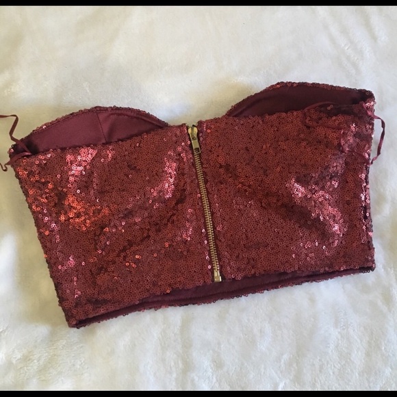 Tobi Red Sequin Bustier in Red (Small) - perfect for Halloween - Picture 2 of 3